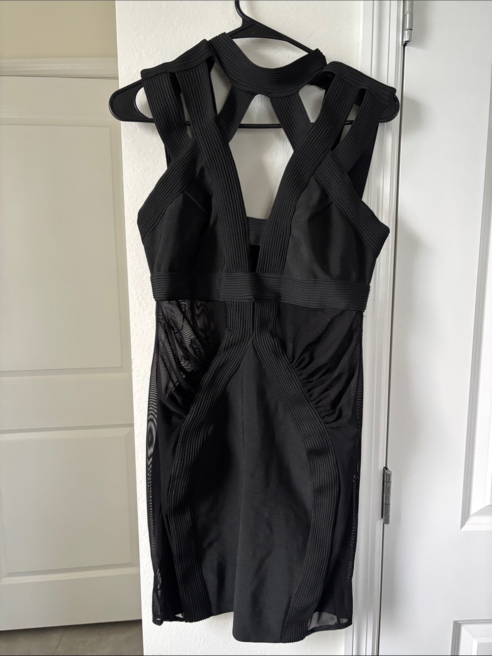 Fashion Nova Black Strappy Bandage Mini Dress